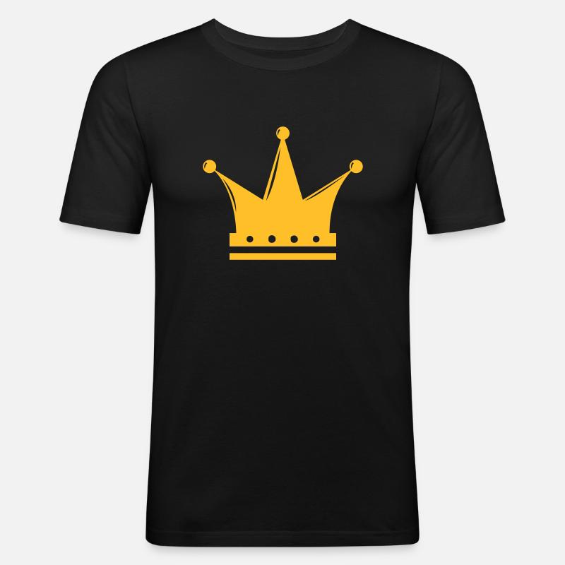 krönchen - Männer Slim Fit T-Shirt - Schwarz