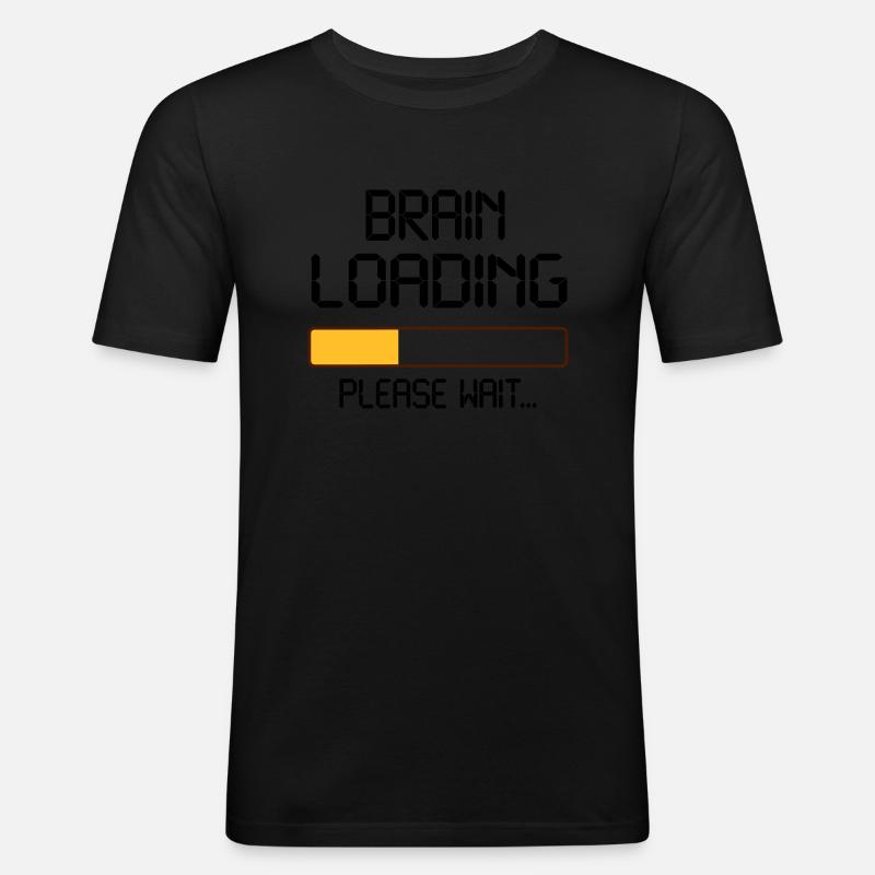 brain loading - Männer Slim Fit T-Shirt - Schwarz