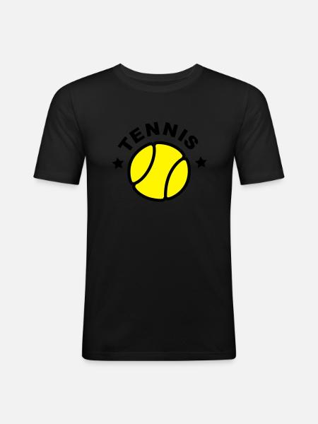 tennis - Männer Slim Fit T-Shirt - Schwarz