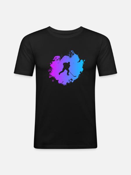 Eishockey - Männer Slim Fit T-Shirt - Schwarz