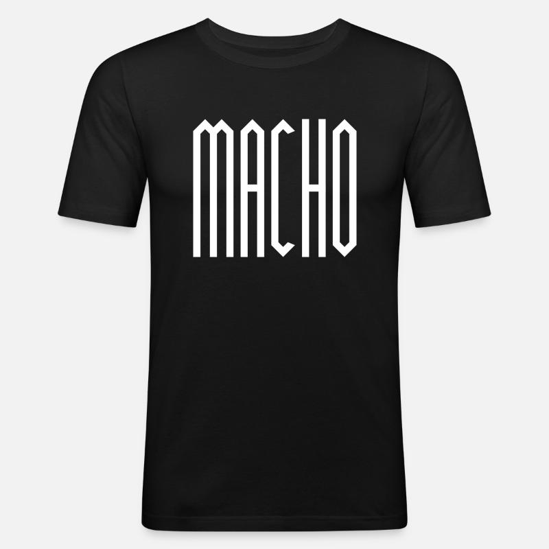 MACHO - Männer Slim Fit T-Shirt - Schwarz