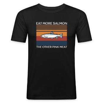 Fischer Fischen Angeln Angel Angler Fische Fisch - Männer Slim Fit T-Shirt - Schwarz - Vorne - Nik (191cm)