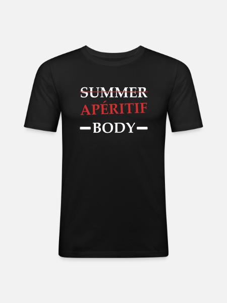 apéritif Body - T-shirt près du corps Homme - noir