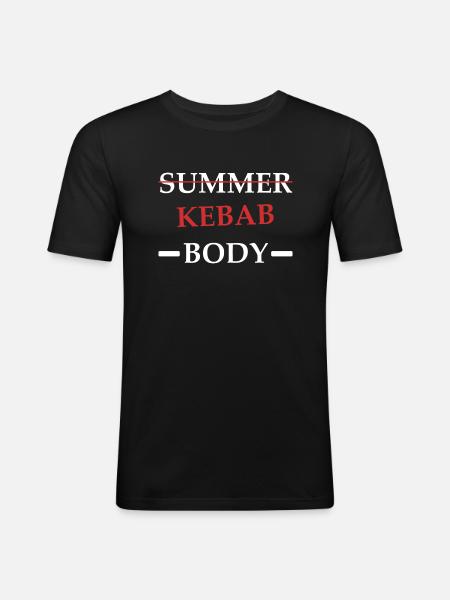 Kebab Body - T-shirt près du corps Homme - noir