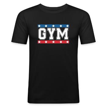 Gymnase - T-shirt près du corps Homme - noir - Devant - Nik (191cm)