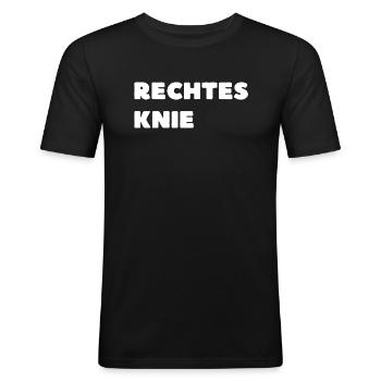 HÜFTE/KNIE REHA - Männer Slim Fit T-Shirt - Schwarz - Vorne - Nik (191cm)