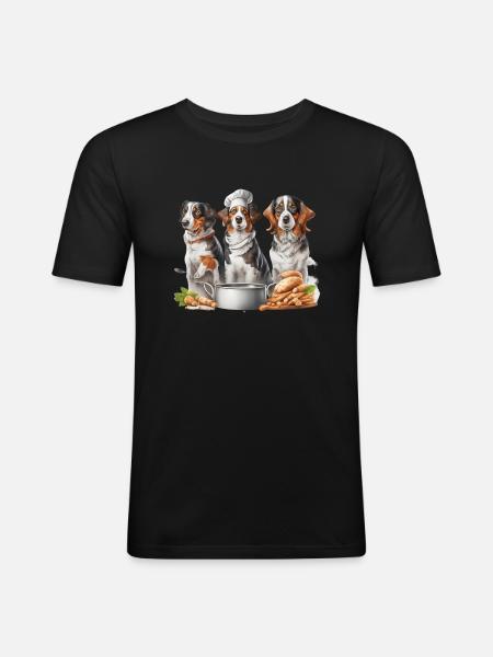 Dog chefs - Men's Slim Fit T-Shirt - black