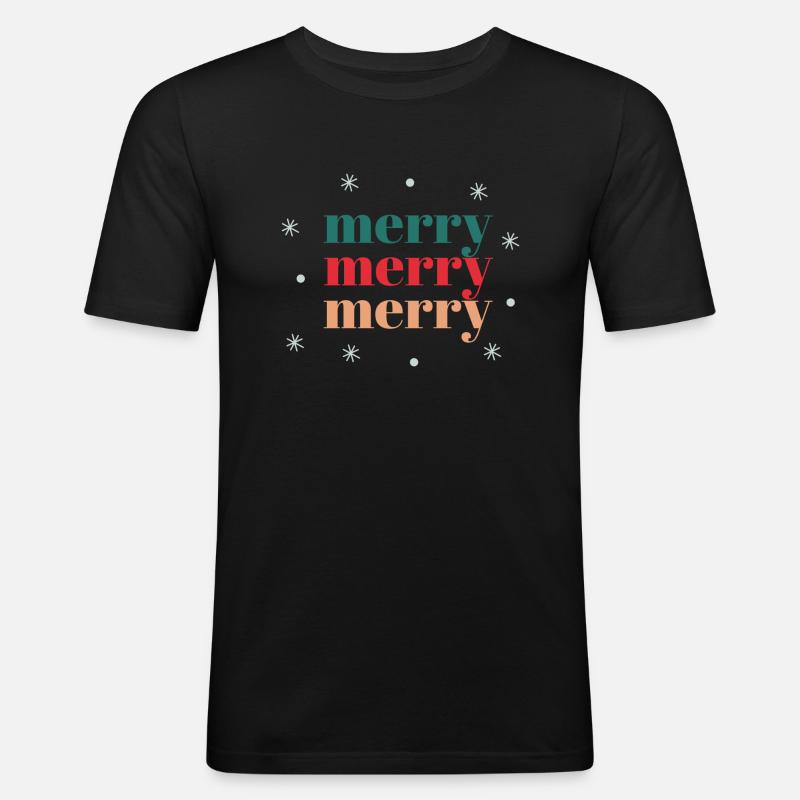 Weihnachten - Männer Slim Fit T-Shirt - Schwarz