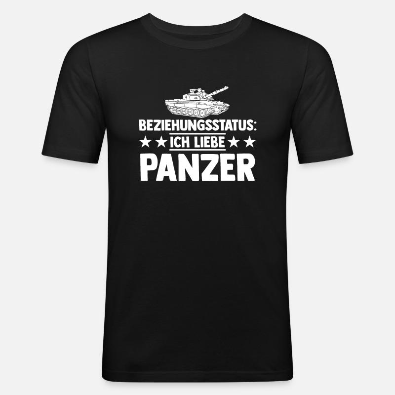 Panzerfahrer Soldat Panzer - Männer Slim Fit T-Shirt - Schwarz