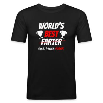 Worlds best father - Men's Slim Fit T-Shirt - black - Front - Nik (191cm)