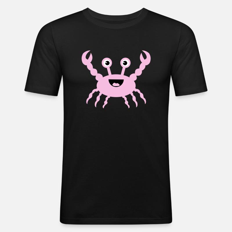 crab - Männer Slim Fit T-Shirt - Schwarz