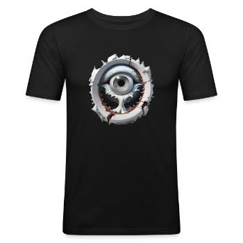 The magic eye - Men's Slim Fit T-Shirt - black - Front - Nik (191cm)