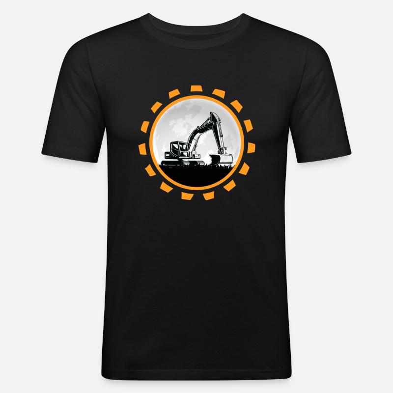 bagger baggerfahrer Baustelle Baggerschaufel - Männer Slim Fit T-Shirt - Schwarz
