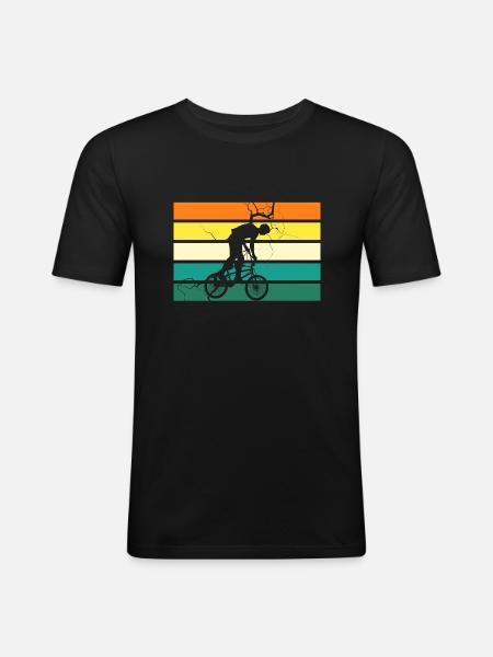 Vélo VTT - T-shirt près du corps Homme - noir