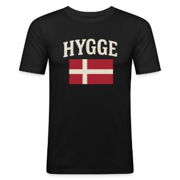 Hygge - Männer Slim Fit T-Shirt - Schwarz - Vorne - Nik (191cm)