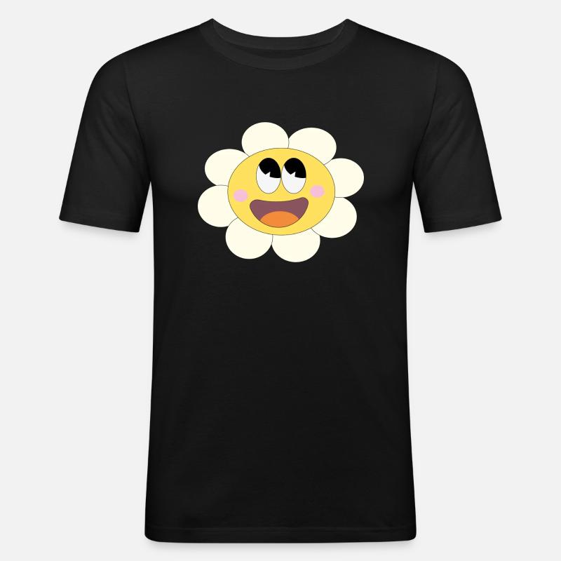 Hübsches Blümchen! - Männer Slim Fit T-Shirt - Schwarz