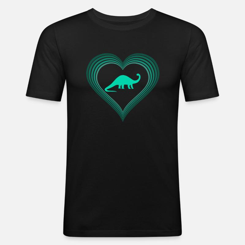 Dinosaurier - Männer Slim Fit T-Shirt - Schwarz