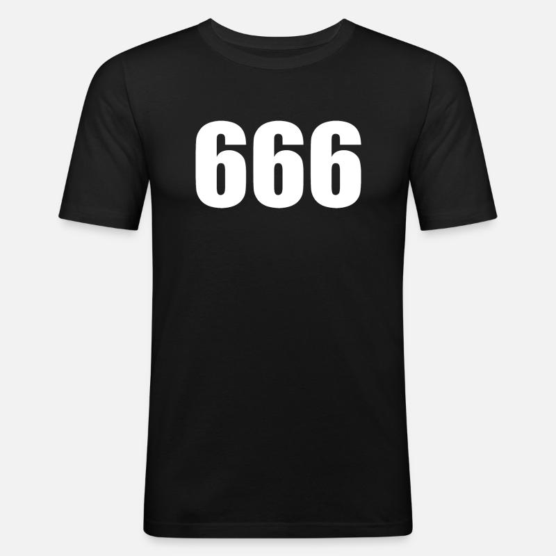 666 - le numéro de l'animal - T-shirt près du corps Homme - noir