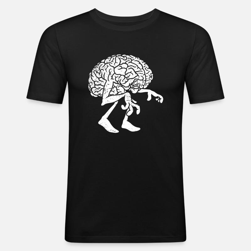 Brain Ghost - Männer Slim Fit T-Shirt - Schwarz