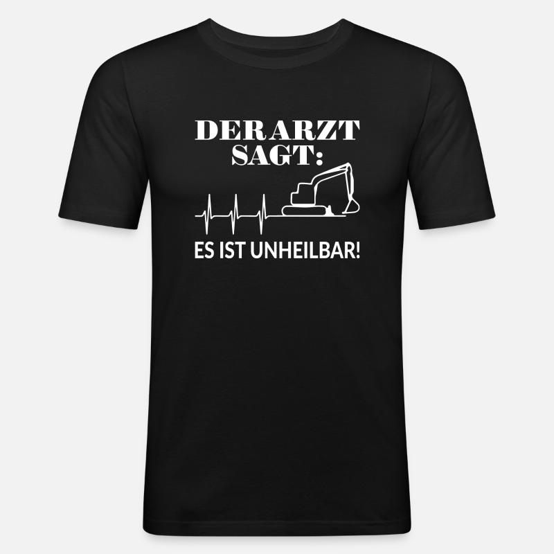 Baggerfahrer Geschenkidee Bagger Spruch - Männer Slim Fit T-Shirt - Schwarz