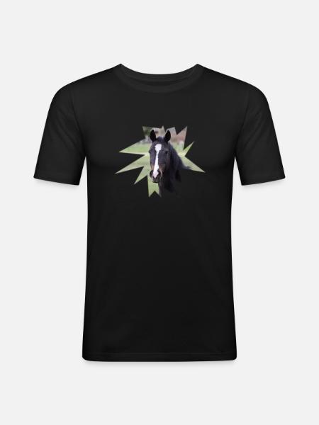 Horse. Pferd. - Männer Slim Fit T-Shirt - Schwarz