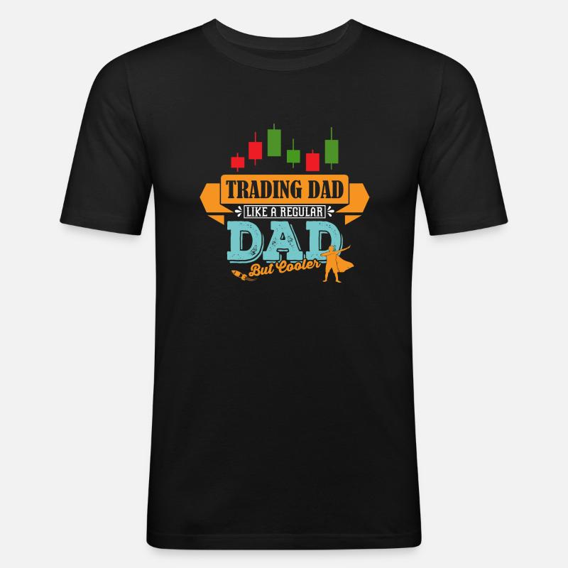 Trader Vater cooler Papa - Männer Slim Fit T-Shirt - Schwarz