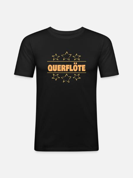 Sterne für Querflöte - Männer Slim Fit T-Shirt - Schwarz