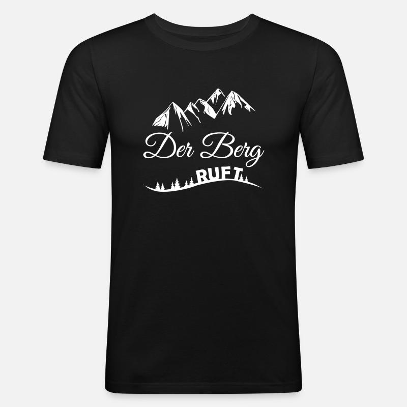 Der Berg ruft - Männer Slim Fit T-Shirt - Schwarz