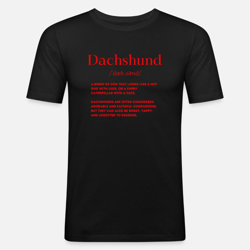 Dackel Definition - Männer Slim Fit T-Shirt - Schwarz