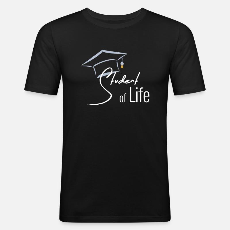 STUDENT - Männer Slim Fit T-Shirt - Schwarz