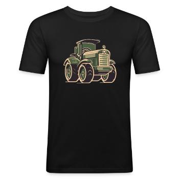 Tractor, Agricultural Machinery, Agriculture - Men's Slim Fit T-Shirt - black - Front - Nik (191cm)