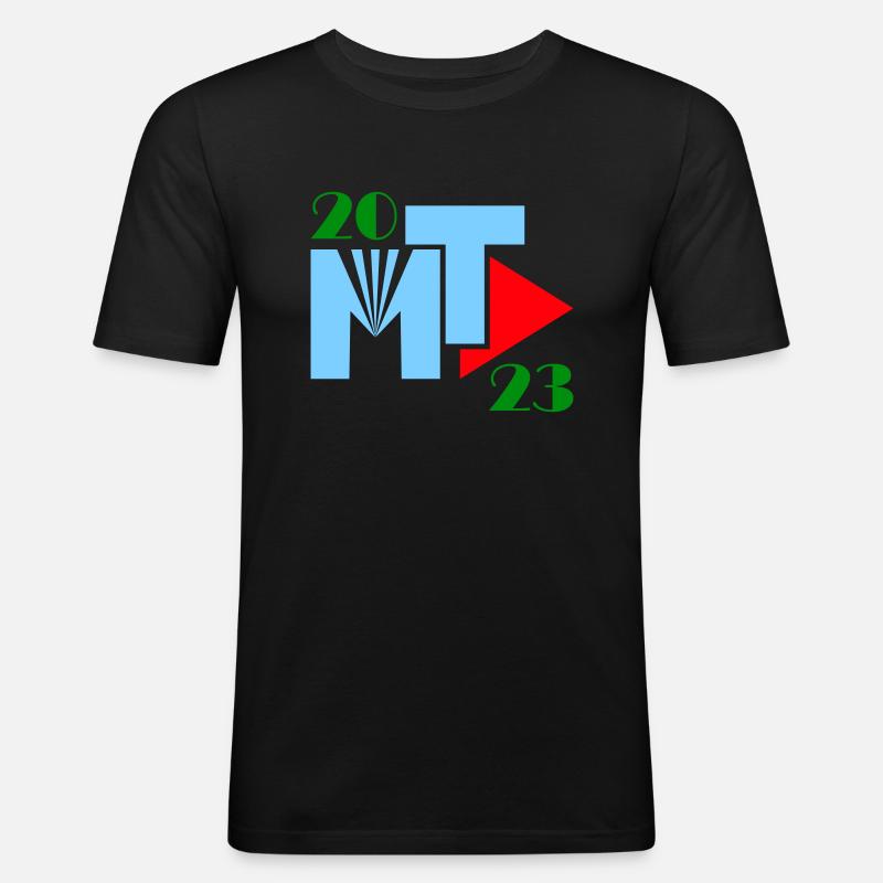 MT2023 logo layers final - Männer Slim Fit T-Shirt - Schwarz