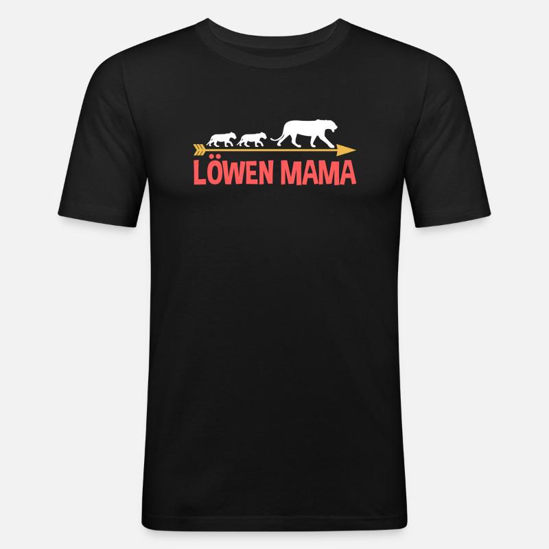 Mutter Löwen Mama - Männer Slim Fit T-Shirt - Schwarz