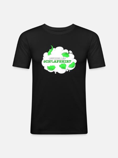 Sleeping snake on a cloud - Men's Slim Fit T-Shirt - black