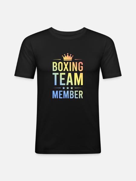 Boxing Team Bunt - Männer Slim Fit T-Shirt - Schwarz
