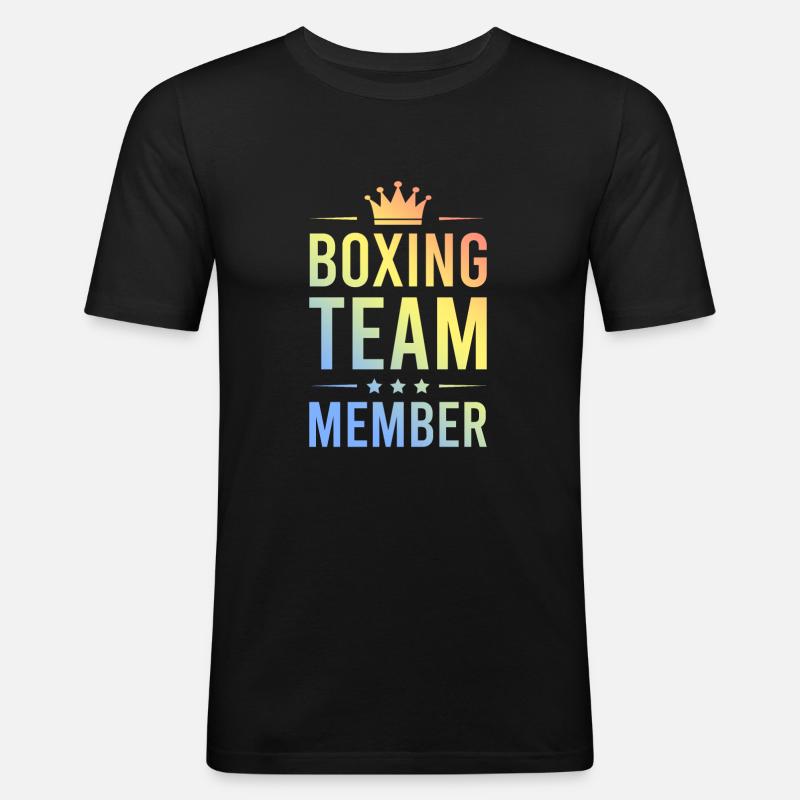 Boxing Team Bunt - Männer Slim Fit T-Shirt - Schwarz