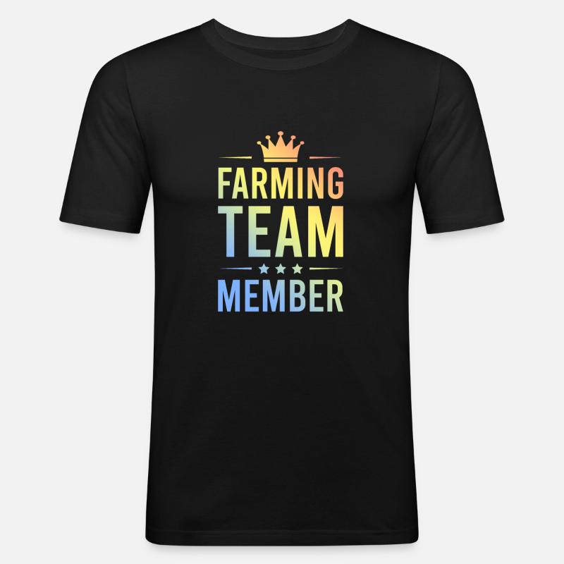 Farming Team Bunt - Männer Slim Fit T-Shirt - Schwarz