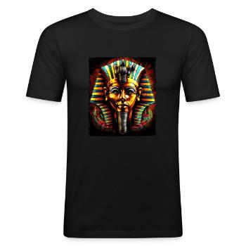 Pharaoh Antique Symbol - Men's Slim Fit T-Shirt - black - Front - Nik (191cm)