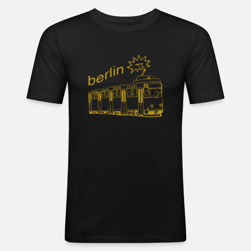 Strassenbahn Berlin - Geschenkidee - Männer Slim Fit T-Shirt - Schwarz