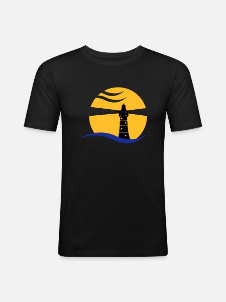 leuchtturm_02 - Männer Slim Fit T-Shirt - Schwarz