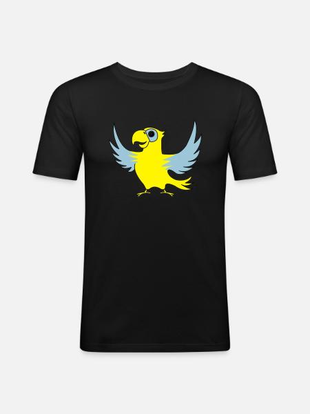 papagei_02 - T-shirt près du corps Homme - noir