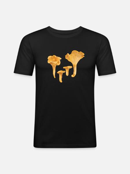 Gelbe Pfifferlinge - Männer Slim Fit T-Shirt - Schwarz