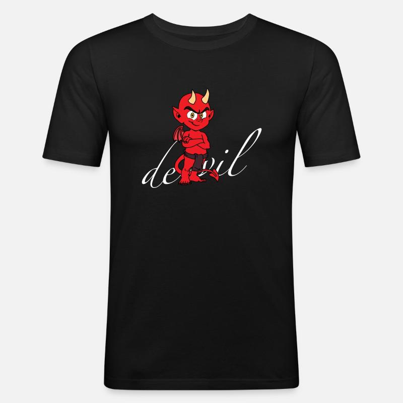 Kleiner Teufel - Männer Slim Fit T-Shirt - Schwarz