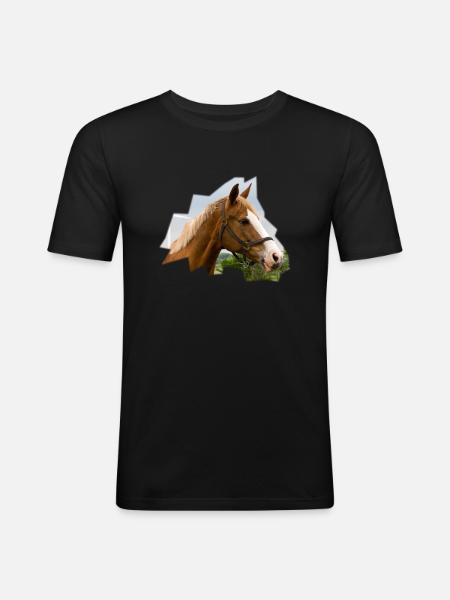 Hest. Hest. - Herre Slim Fit T-Shirt - sort