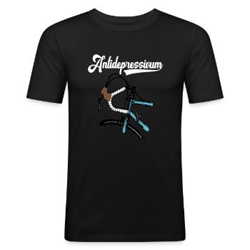 Fahrrad Rennrad Design - Männer Slim Fit T-Shirt - Schwarz - Vorne - Nik (191cm)