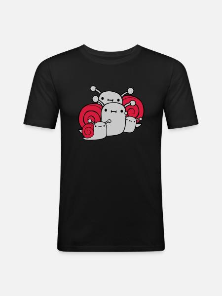 Parents Children Snails - Men's Slim Fit T-Shirt - black