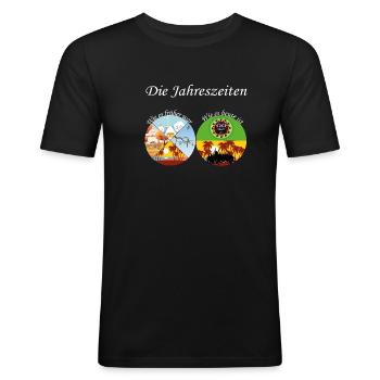 Die Covid Saison - Männer Slim Fit T-Shirt - Schwarz - Vorne - Nik (191cm)