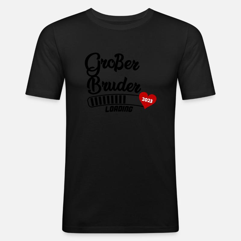 Großer Bruder Loading 2023 - Männer Slim Fit T-Shirt - Schwarz