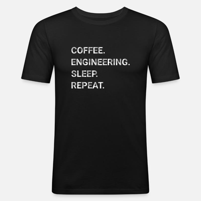 Coffee Engineering Sleep Repeat - Men's Slim Fit T-Shirt - black