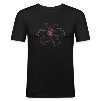 WHITE LILY - Männer Slim Fit T-Shirt - Schwarz - Vorne - Nik (191cm)